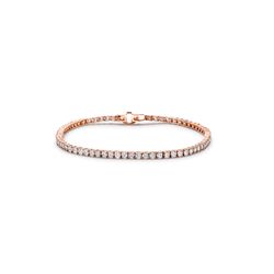 7' Tennis bracelet in 14K RG with 4-prong set (75) round diamonds.  D3.44ct.t.w.