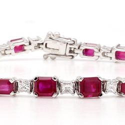 Ruby and Diamond Tennis Bracelet