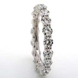 Eternity band in platinum with U-prong set (19) round diamonds.  D2.48ct.t.w.