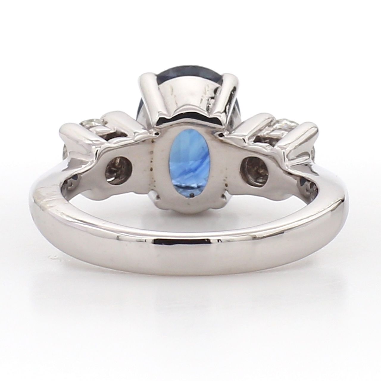 Oval Shaped Sapphire 3 Stone Ring