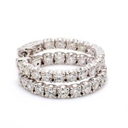 0.75' Inside out hoop earrings with (30) round diamonds & with special spring lock.  D1.45ct.t.w.