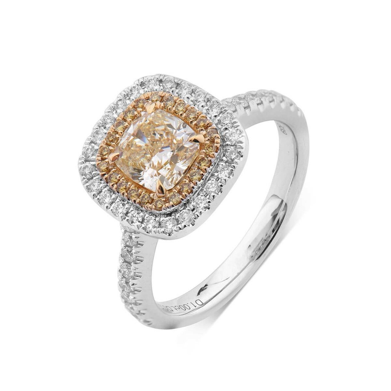 18KWG Cushion Shape Ring 1ct Dia