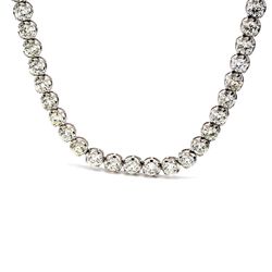 19' Tennis necklace in 18K WG with crown head prong set (83) round diamonds.  D23.62ct.t.w.