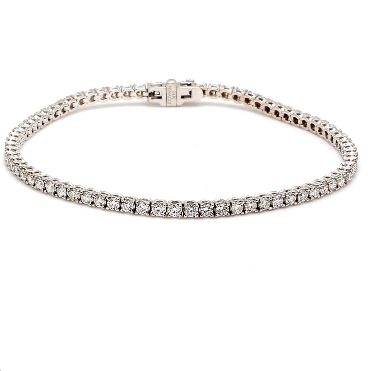 7' Tennis bracelet with 4-prong set (74) round diamonds.  D2.92ct.t.w.