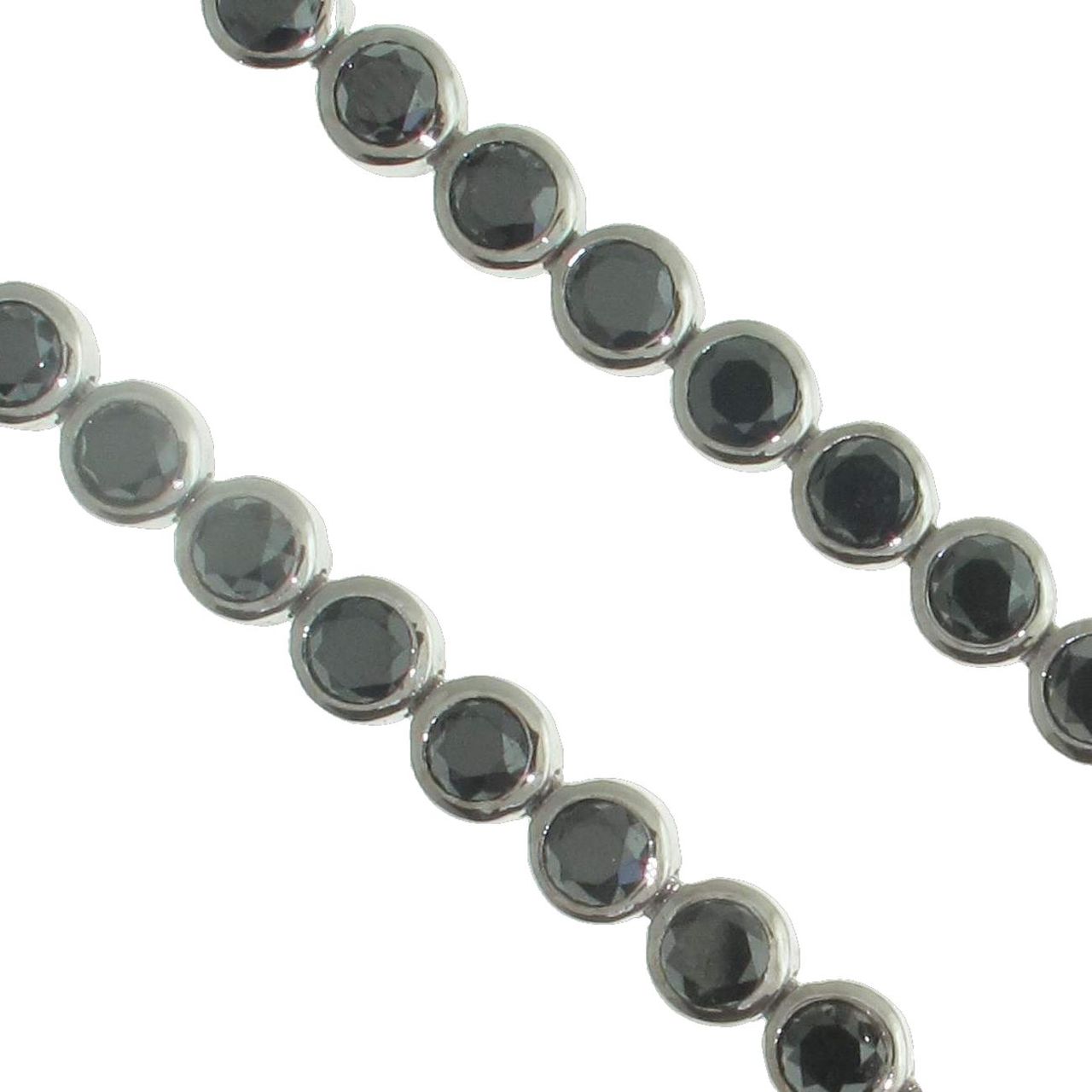 43' Tennis necklace with black rhodium and bezel set (189) round black diamonds.  D65.92ct.t.w.