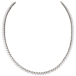 16.25' Tennis necklace with 3-prong set round diamonds.  D17.62ct.t.w.