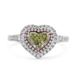 18KWG Heart Shape Double Halo Ring