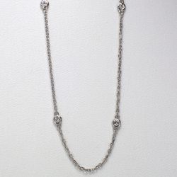 18' Diamonds by the yard necklace with bezel set (10) round diamonds.  D0.26ct.t.w.