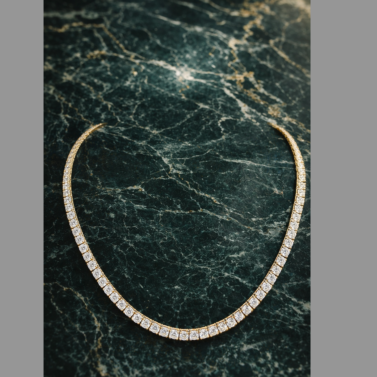 26.8ct Straight YG Diamond Necklace TNCYN-350