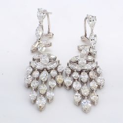 2.25' Chandelier earrings in 18K WG with prong set marquise diamonds.  D12.41ct.t.w.