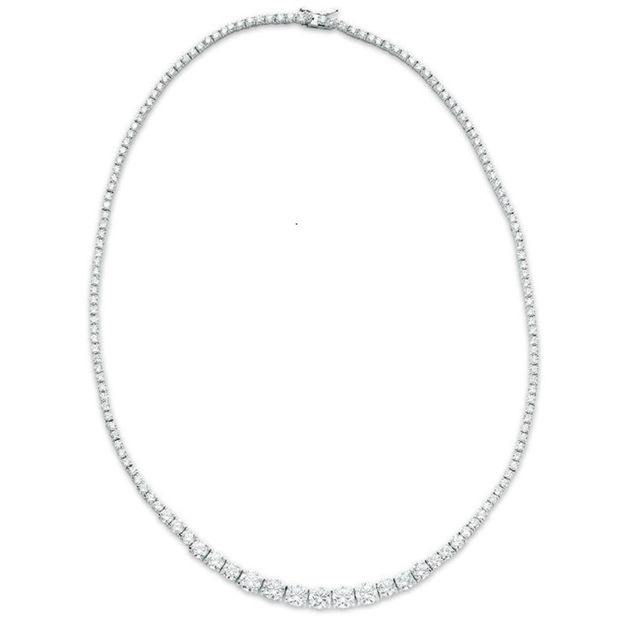 17' Graduated tennis necklace with 4-prong (138) round diamonds.  D12.59ct.t.w.