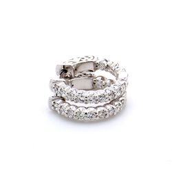0.5' Inside out hoop earrigs with U-prong set (24) round diamonds & with special spring lock.  D0.81ct.t.w.