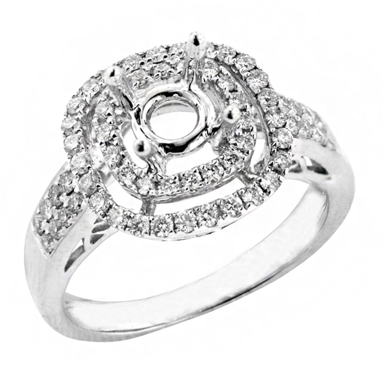 Halo Diamond Semi-Mount Ring Set