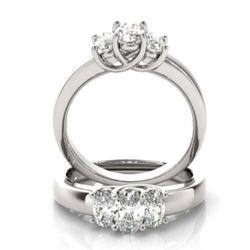 .80ctw 3 Stone Oval Ring