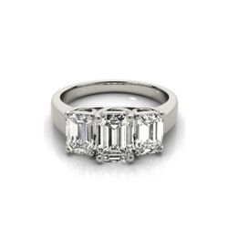 1.30ctw 3 Stone Emerald Cut Ring