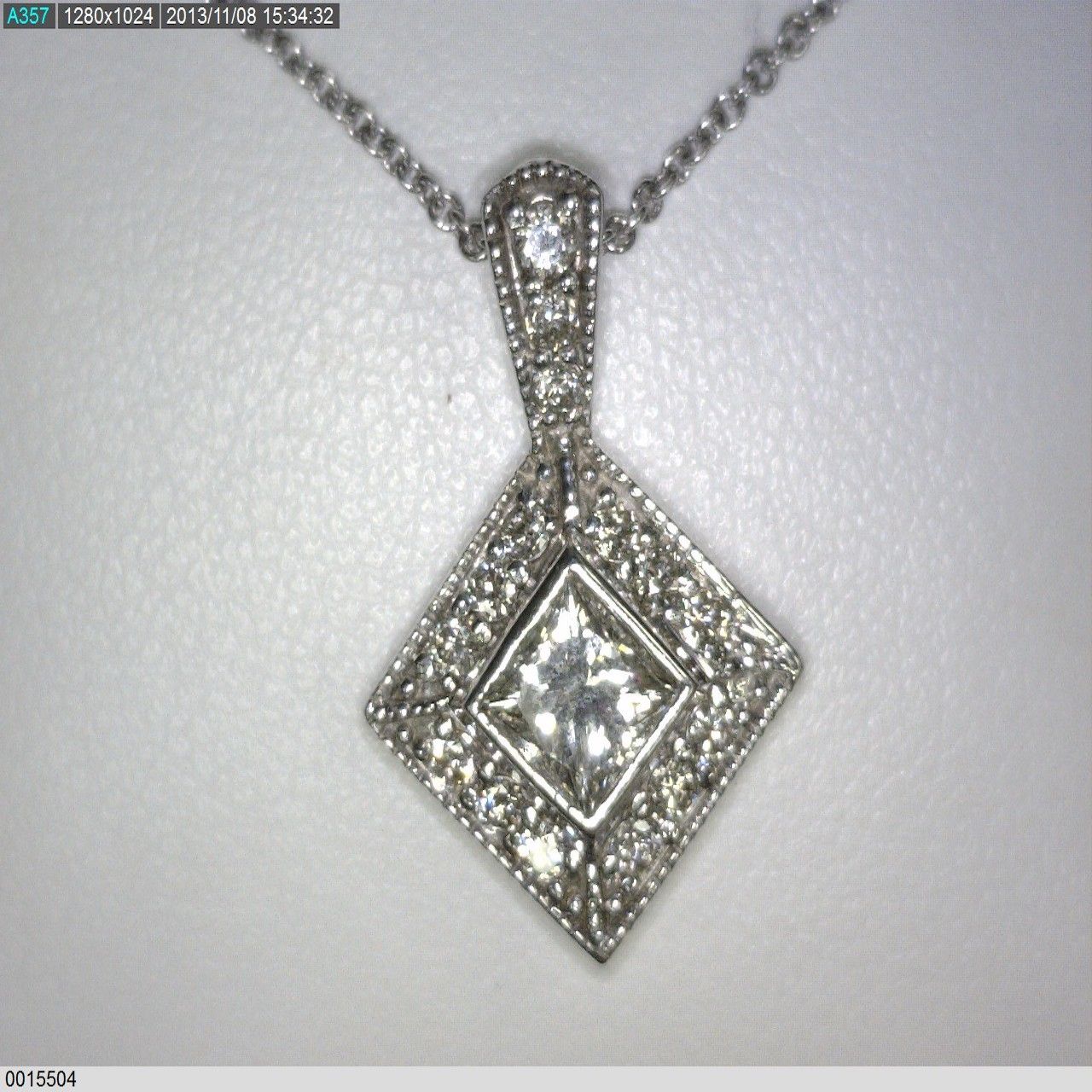 Diamond Princess Cut Pendant