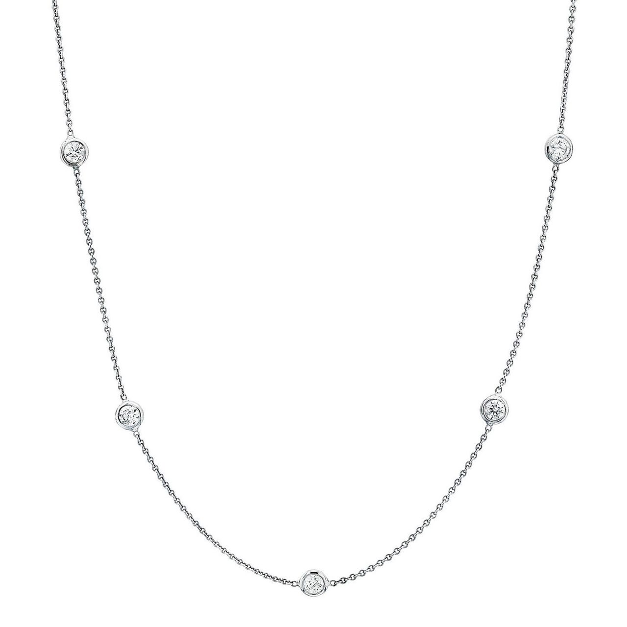 18' Diamonds by the yard necklace with bezel set (10) round diamonds.  D2.41ct.t.w.