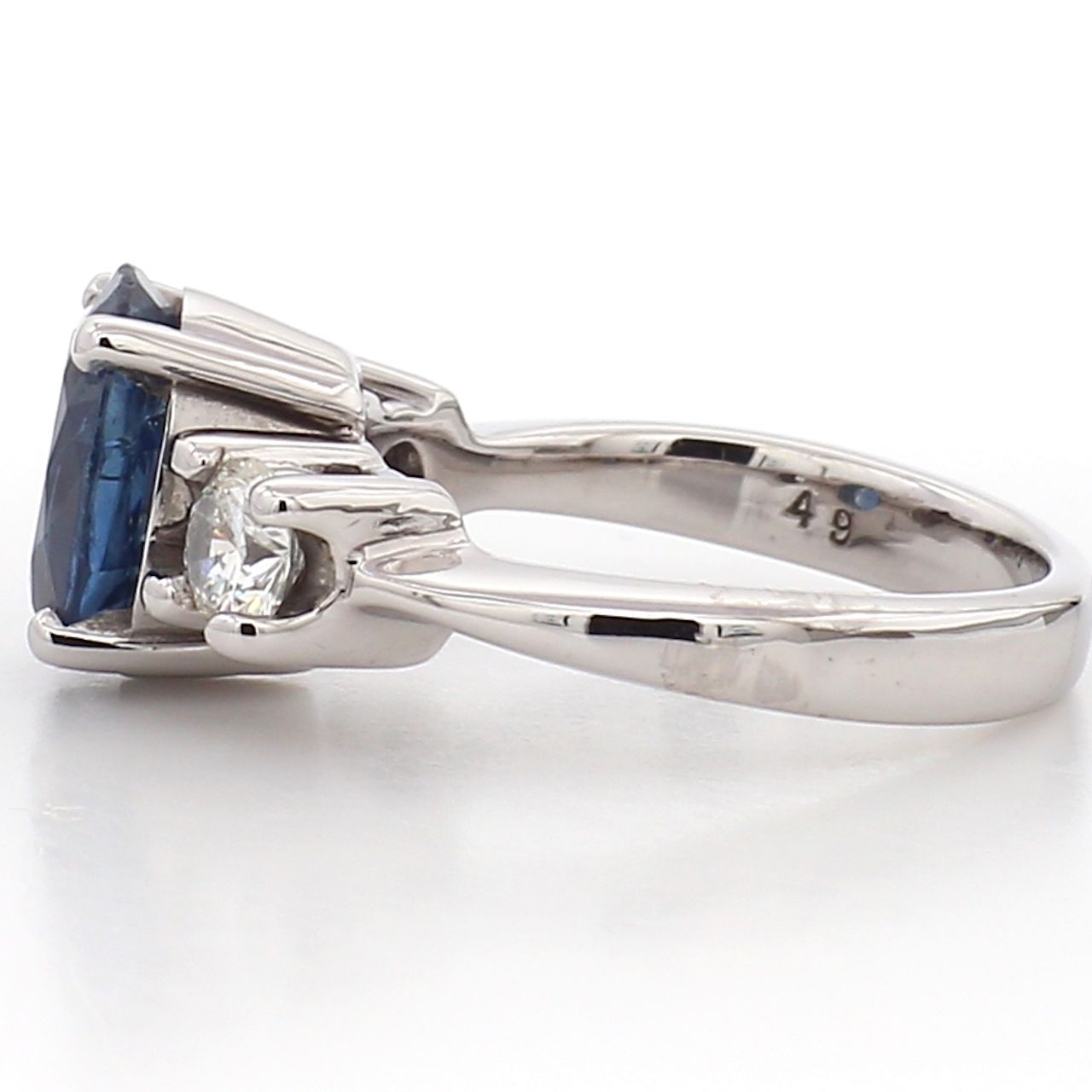 Oval Shaped Sapphire 3 Stone Ring