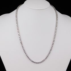 16' Tennis necklace with 4-prong set (95) round diamonds.  D24.22ct.t.w.