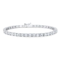 7' Tennis bracelet east west style with 4-prong set (48) emerald cut diamonds.  D7.22ct.t.w.