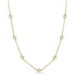 18' Diamonds by the yard necklace in 18K YG with bezel set round diamonds.  D1.31ct.t.w.