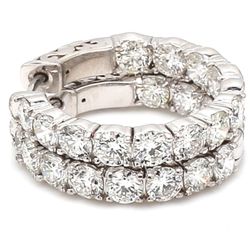 0.75' Inside out hoop earrings with basket prong set (24) round diamonds.  D3.76ct.t.w.