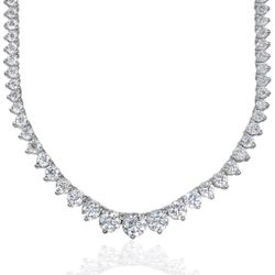 16.5' Graduated tennis necklace with 3-prong set (110) round diamonds.  D18.29ct.t.w.