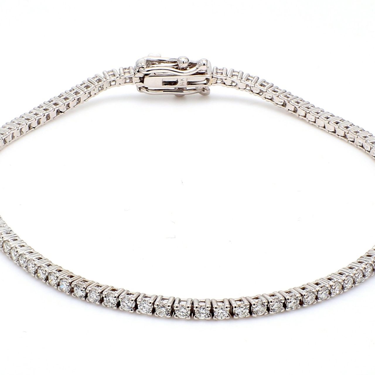 7.25' Tennis bracelet with 4-prong set round diamonds.  D1.54ct.t.w.