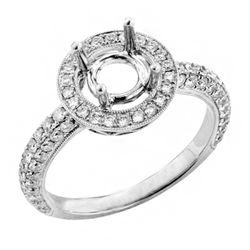 Halo Diamond Semi-Mount Ring