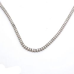 17' Tennis necklace in 18K WG with 3-prong set (193) round diamonds.  D5.79ct.t.w.