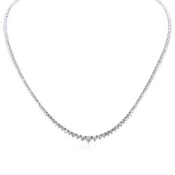 18' Graduating half-way tennis necklace in 18K WG with 3-prong basket set (193) round diamonds.  D5.14ct.t.w.
