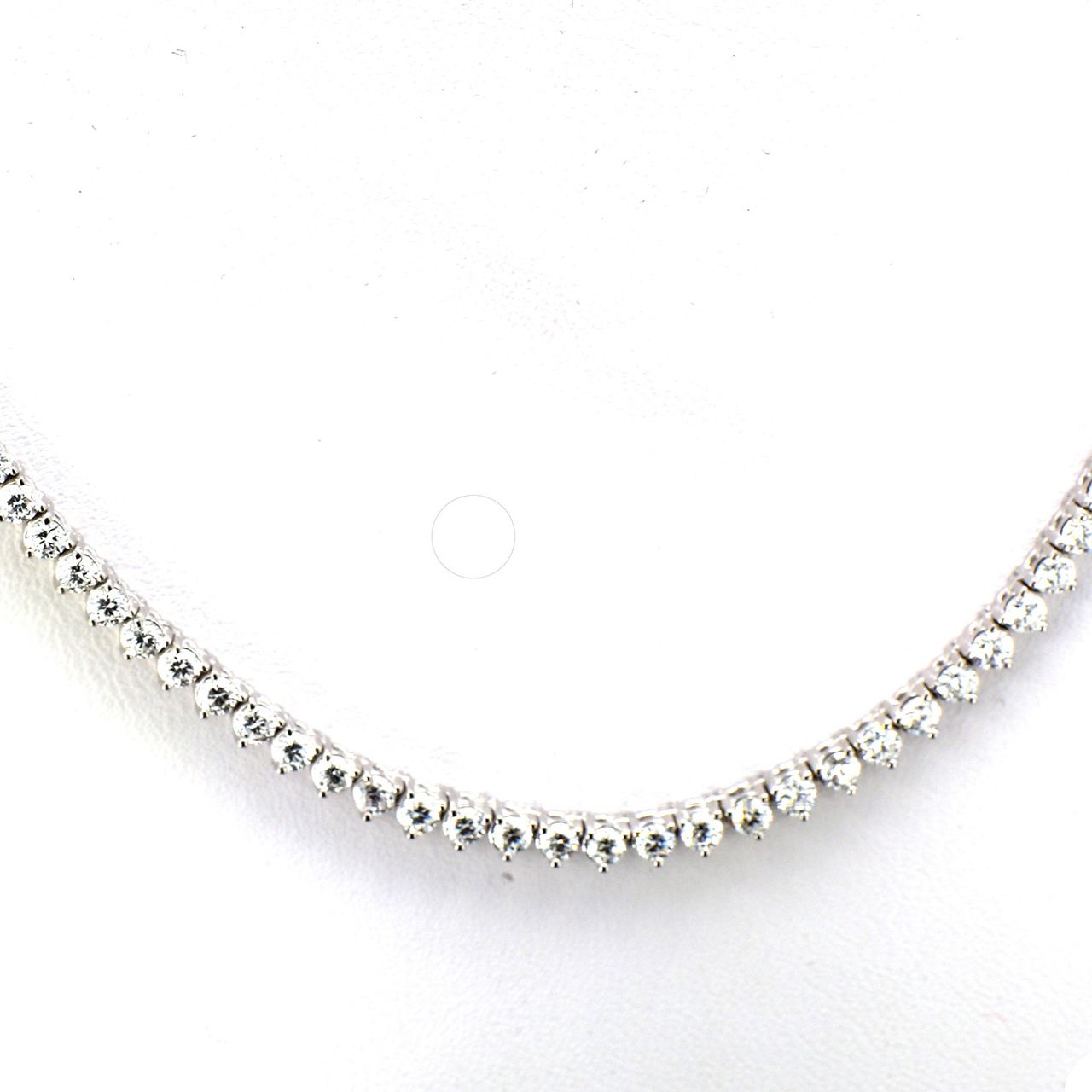 17' Tennis necklace with 3-prong set G/VS round diamonds.  D6.39ct.t.w.
