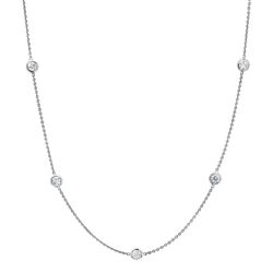 18' Diamonds by the yard necklace with bezel set (10) round diamonds.  D1.37ct.t.w.