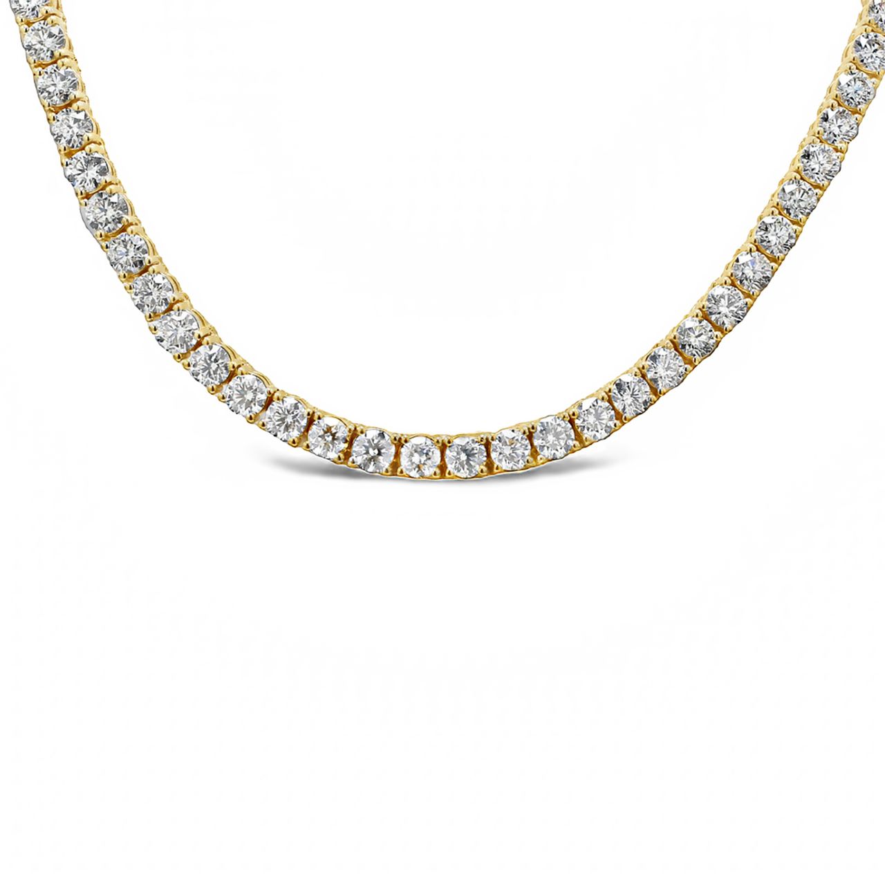 18' Tennis necklace in 14K YG with 4-prong basket set (117) round diamonds.  D22.34ct.t.w.