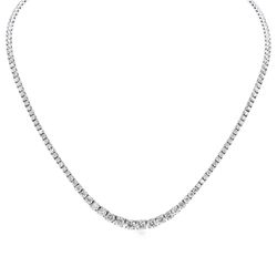 16.5' Tennis necklace with 4-prong set round diamonds.  D9.98ct.t.w.  (Center 0.50ct.)