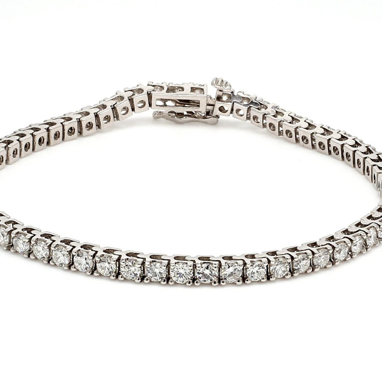 7' Tennis bracelet in platinum with (57) round diamonds.  D4.44ct.t.w.