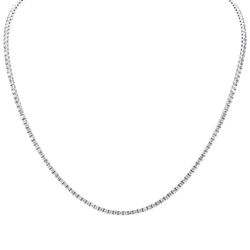18' Tennis necklace with basket prong set (183) round diamonds.  D7.39ct.t.w.