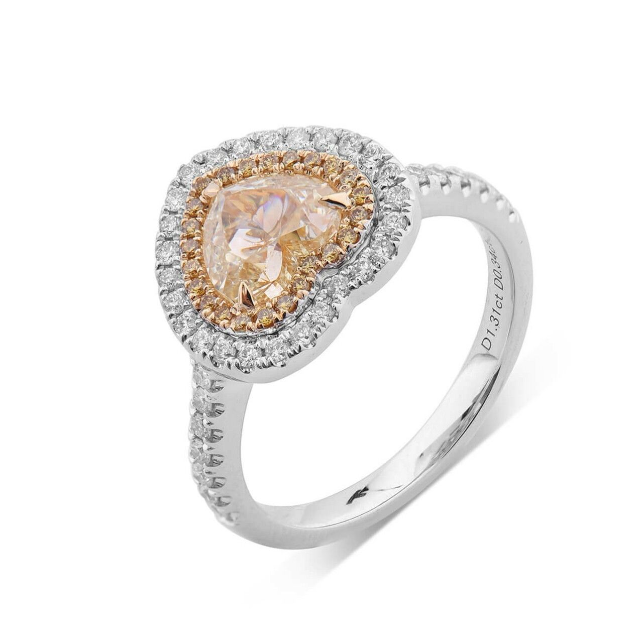 18KWG Heart Shape Ring 1.31ct Diamond