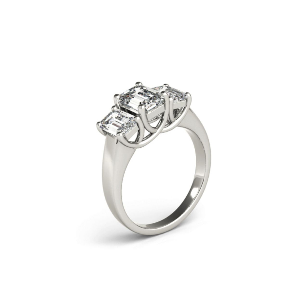 1.30ctw 3 Stone Emerald Cut Ring