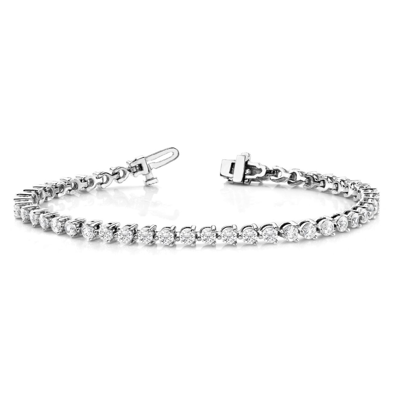 7' Tennis bracelet with 3-prong set (41) round diamonds.  D7.62ct.t.w.