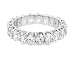 Eternity band with U-prong set (21) oval diamonds.  D2.87ct.t.w.  Size 4.75