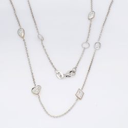 18' Diamonds by the yard necklace in 18K WG with bezel set assorted heart, princess, oval, & pear shape diamonds.  D3.55ct.t.w.