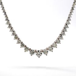 16.25' Tennis necklace with 3-prong set (123) round diamonds.  D16.99ct.t.w.  (Center - 1.00ct.)