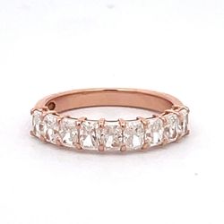9-stone band in 18K RG with basket prong set radiant cut diamonds.  D1.24ct.t.w.  Size 5.5
