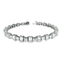 6.5' Bracelet in 18K WG with 4-prong diagonally set (40) emerald cut diamonds.  D11.74ct.t.w.
