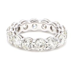 Eternity band with shared 4-prong set (14) round diamonds.  D6.52ct.t.w.  Size 6
