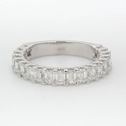 19-stone band with shared prong set emerald cut diamonds.  D2.25ct.t.w.
