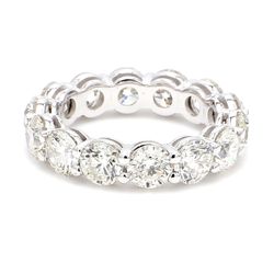 Eternity band with shared prong set (18) round diamonds.  D2.41ct.t.w.  Size 5.25