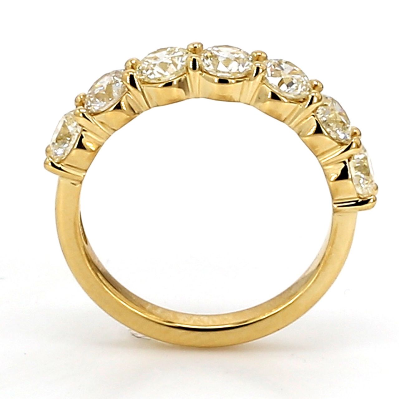 7-stone band in 18K YG with prong set round diamonds.  D1.72ct.t.w.  Size 6