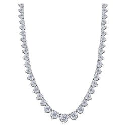 17.5' Graduated tennis necklace with 3-prong set round diamonds.  D14.79ct.t.w.